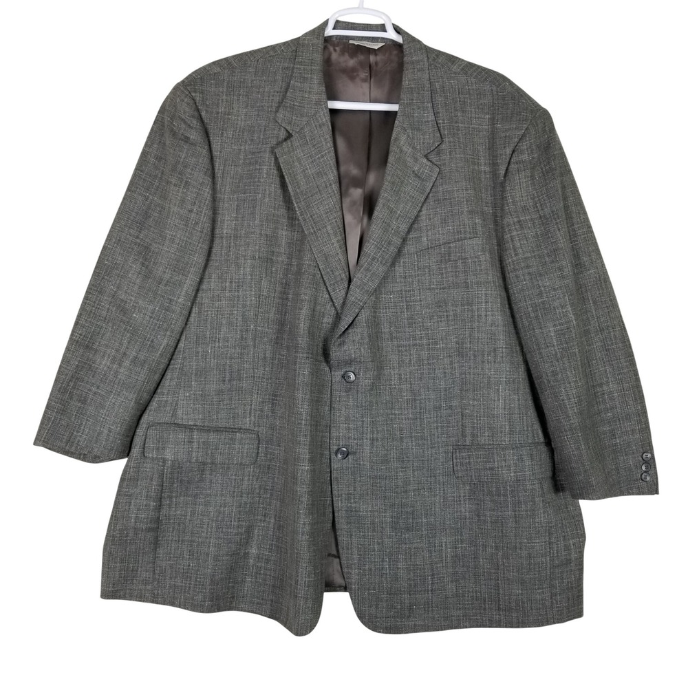 Pronto Uomo Blazer Mens 58 Grey Paolo Italian Wool Linen Blend Sport Coat